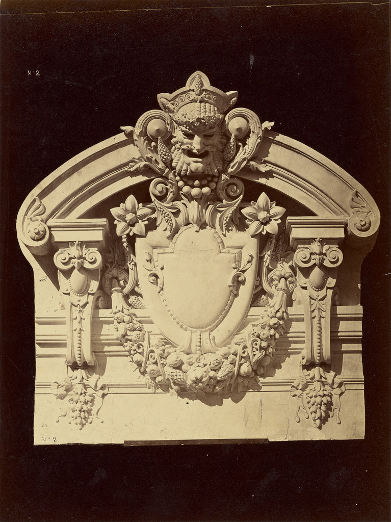 Louis-emile Durandelle:Cartouche couronnant les pilastres du, Poster Print Wall Art