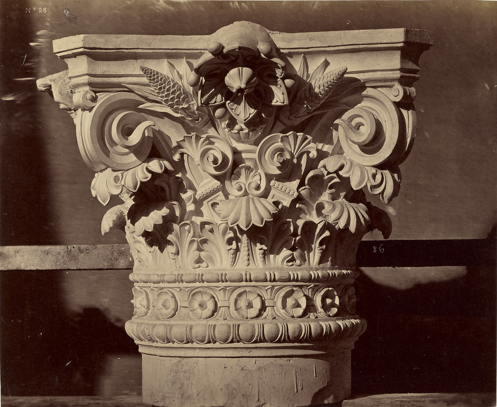 Louis-emile Durandelle:Chapiteau des colonnes du grand foyer, Poster Print Wall Art