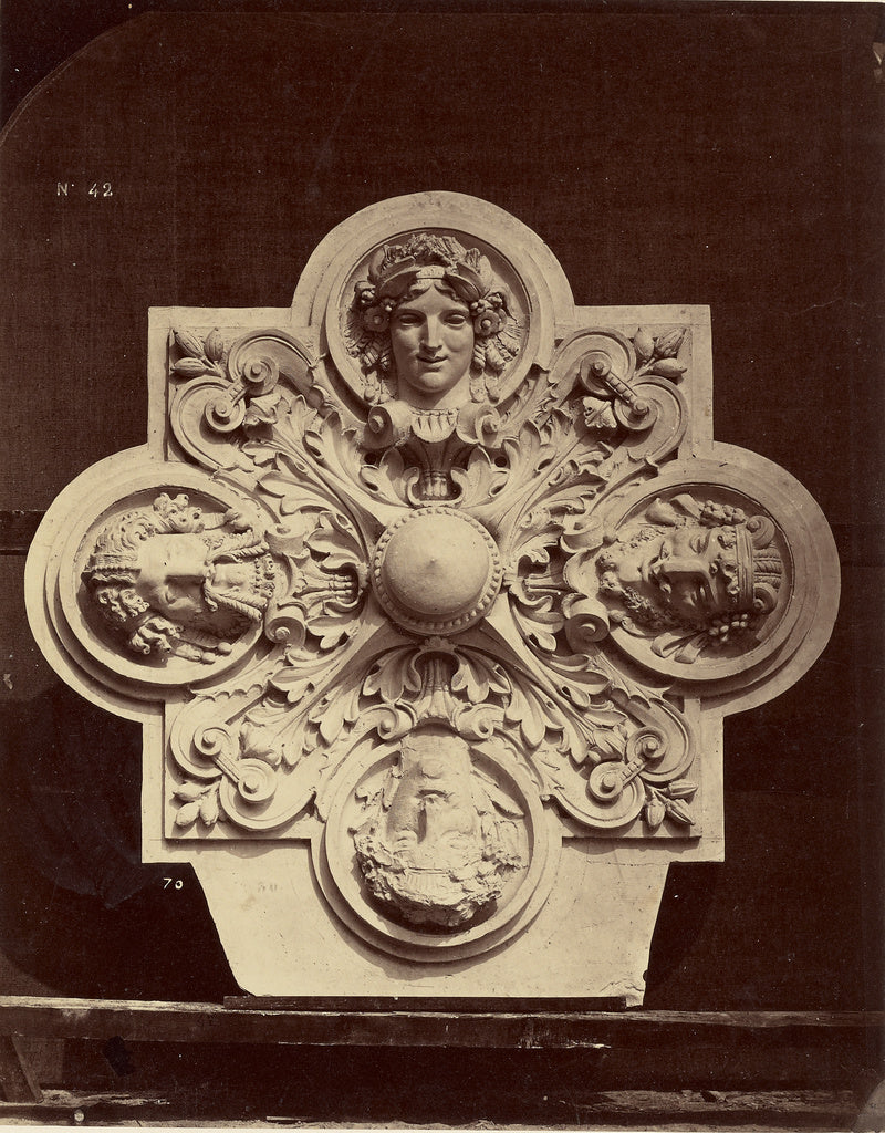 Louis-emile Durandelle:Clef de voute. Galeries latérales., Poster Print Wall Art