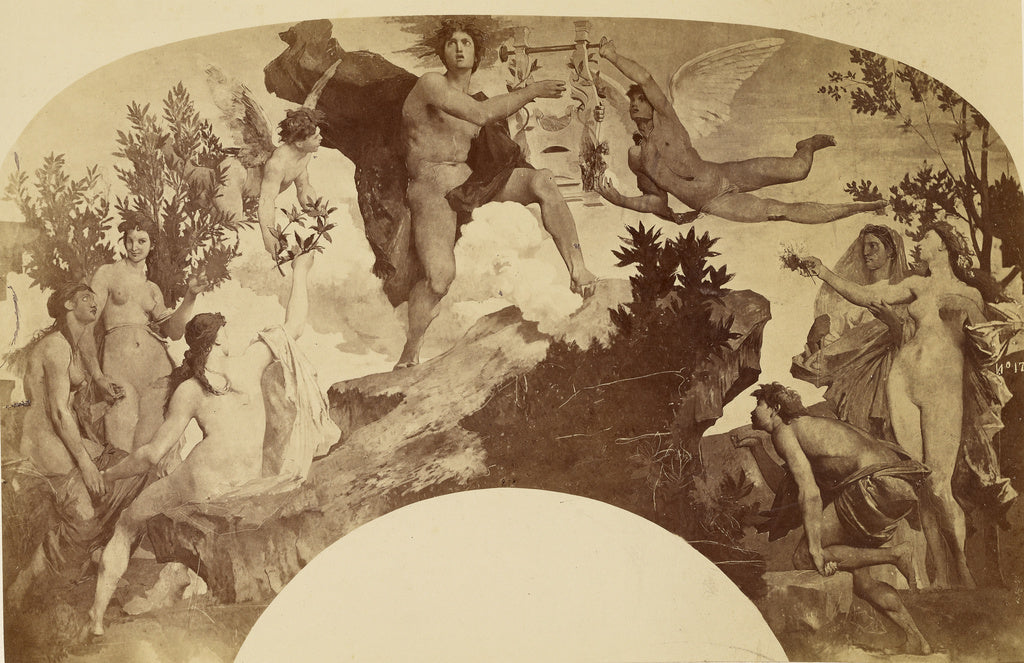 Louis-emile Durandelle:Apollon recevant la lyre, Poster Print Wall Art
