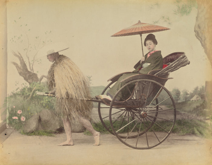 Kusakabe KimbeiAttributed to:[Woman with Parasol Posed Being,16x12