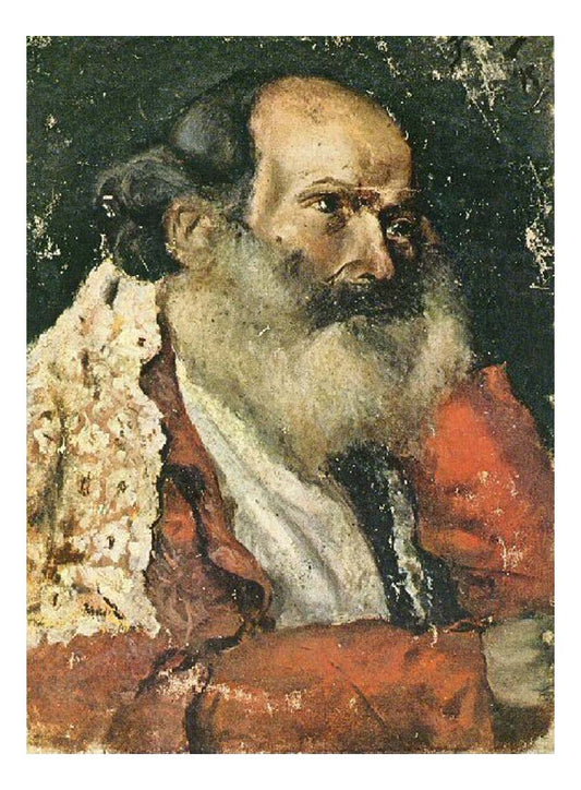1895 Portrait d'un homme barbu by Pablo Picasso, vintage artwork, 16x12"(A3) Poster