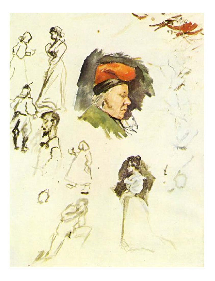1895 Catalan avec la casquette typique d'un paysan by Pablo Picasso, vintage artwork, 16x12