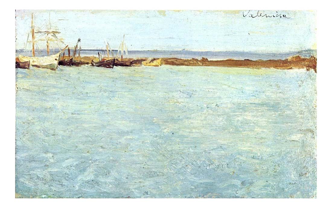 1895Vue de port de Valence by Pablo Picasso, vintage artwork, 16x12"(A3) Poster