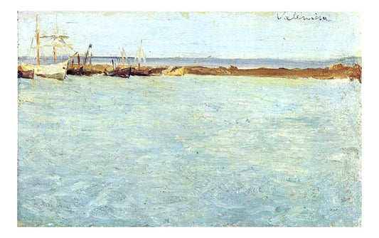 1895Vue de port de Valence by Pablo Picasso, vintage artwork, 16x12"(A3) Poster