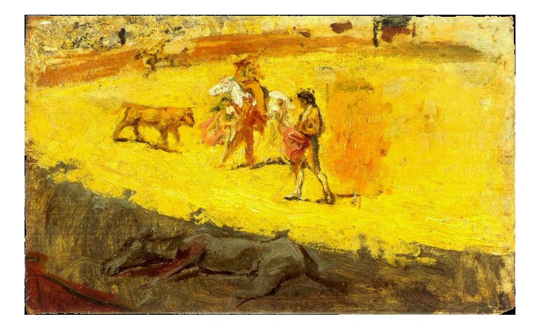 1896 Courses de taureaux by Pablo Picasso, vintage artwork, 16x12"(A3) Poster