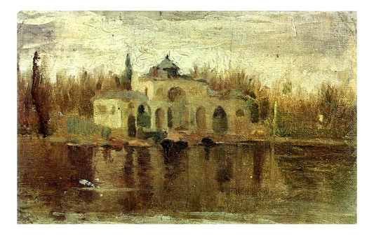 1897 Pavillon dans le Parc del Retiro by Pablo Picasso, vintage artwork, 16x12"(A3) Poster