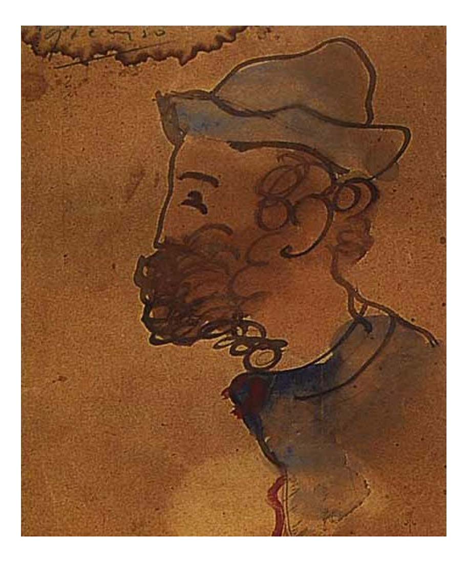 1897 Portrait de Ramon Pixot by Pablo Picasso, vintage artwork, 16x12"(A3) Poster