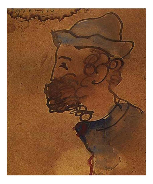 1897 Portrait de Ramon Pixot by Pablo Picasso, vintage artwork, 16x12"(A3) Poster