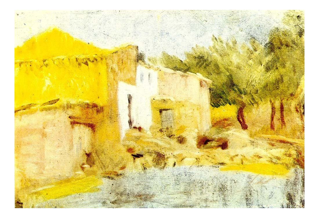 1898 Mas du Quiquet by Pablo Picasso, vintage artwork, 16x12"(A3) Poster