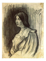 1898 Portrait de Lola by Pablo Picasso, vintage artwork, 16x12"(A3) Poster