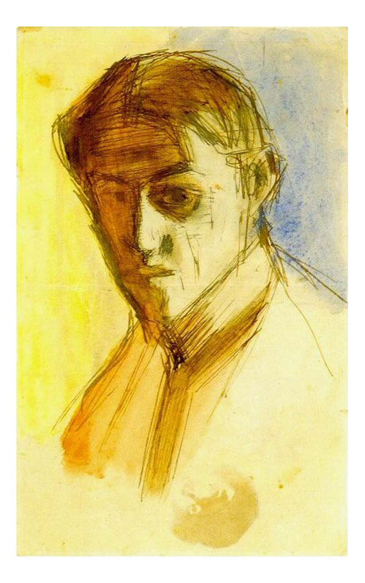 1899 Autoportrait2 by Pablo Picasso, vintage artwork, 16x12"(A3) Poster