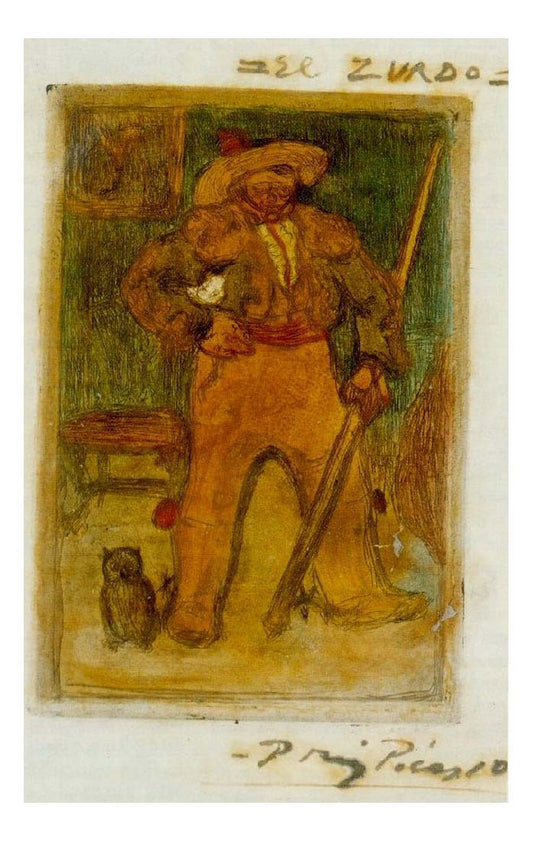 1899 El Zurdo by Pablo Picasso, vintage artwork, 16x12"(A3) Poster