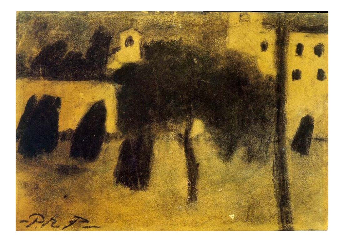 1899 Femmes traversant une place by Pablo Picasso, vintage artwork, 16x12"(A3) Poster