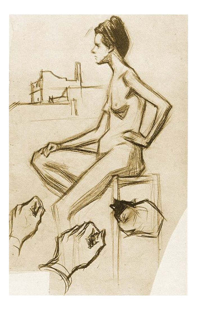 1899 Femme nue assise by Pablo Picasso, vintage artwork, 16x12"(A3) Poster