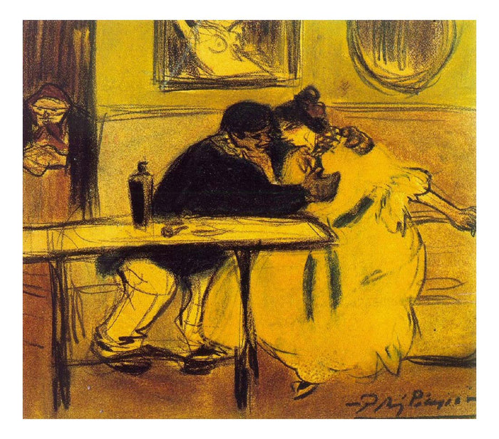 1899 Le divan by Pablo Picasso, vintage artwork, 16x12