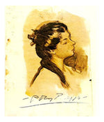 1899 Portrait de Lola by Pablo Picasso, vintage artwork, 16x12"(A3) Poster