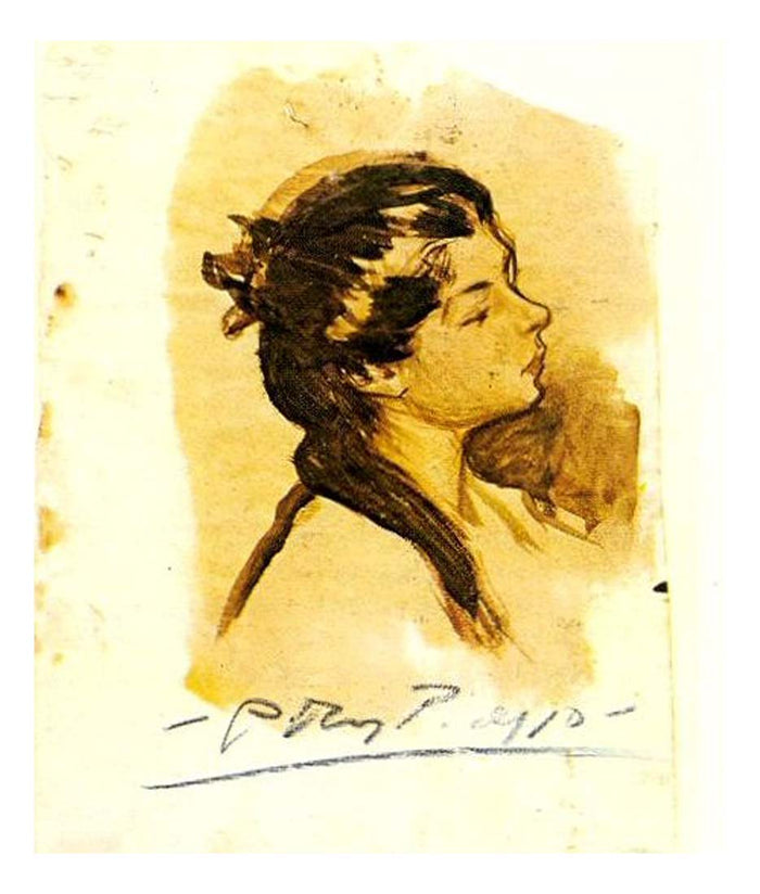 1899 Portrait de Lola by Pablo Picasso, vintage artwork, 16x12