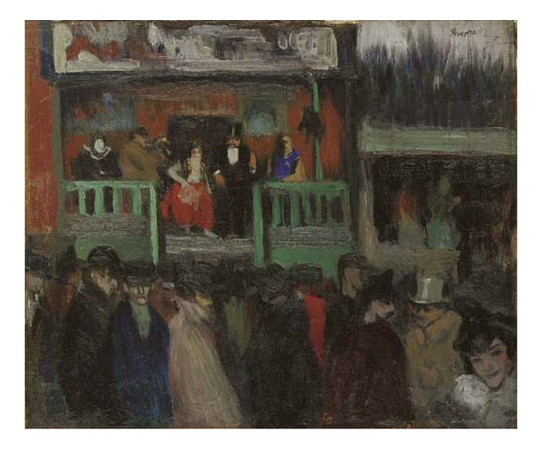 1900 Baraque foraine by Pablo Picasso, vintage artwork, 16x12"(A3) Poster