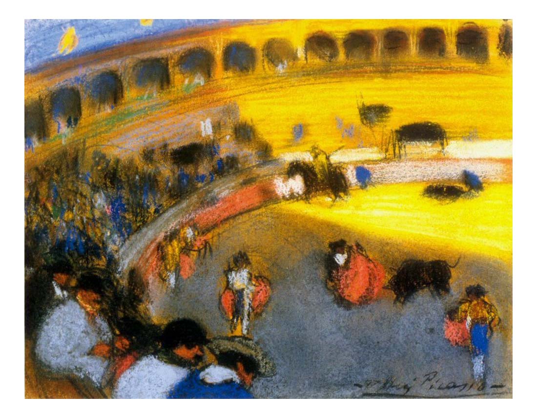 1900 Courses de taureaux by Pablo Picasso, vintage artwork, 16x12"(A3) Poster