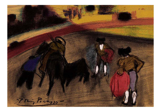 1900 Courses de taureaux (Corrida)3 by Pablo Picasso, vintage artwork, 16x12"(A3) Poster