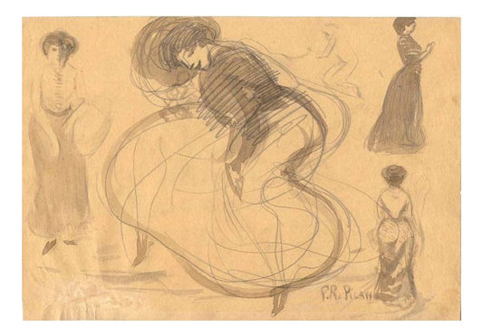 1900 Danseuse et femmes by Pablo Picasso, vintage artwork, 16x12"(A3) Poster