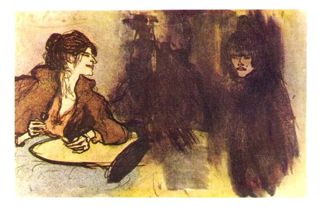 1900 Deux femmes by Pablo Picasso, vintage artwork, 16x12"(A3) Poster