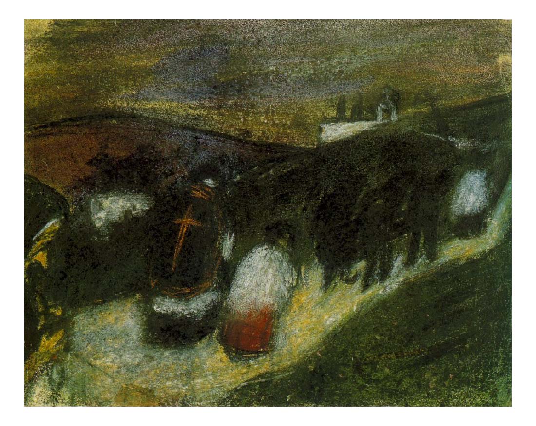 1900 Enterrement rural by Pablo Picasso, vintage artwork, 16x12"(A3) Poster