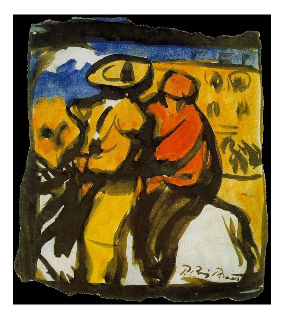 1900 Picador et 'Monosario' by Pablo Picasso, vintage artwork, 16x12"(A3) Poster