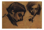 1900 Casagemas de face et de profil by Pablo Picasso, vintage artwork, 16x12"(A3) Poster