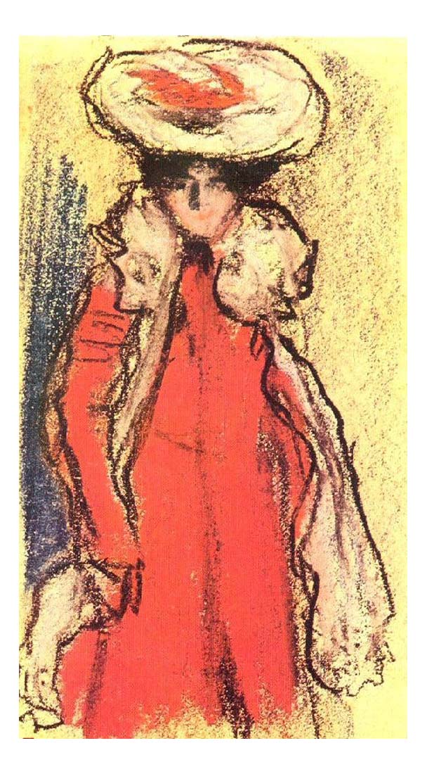 1900 Parisienne by Pablo Picasso, vintage artwork, 16x12"(A3) Poster