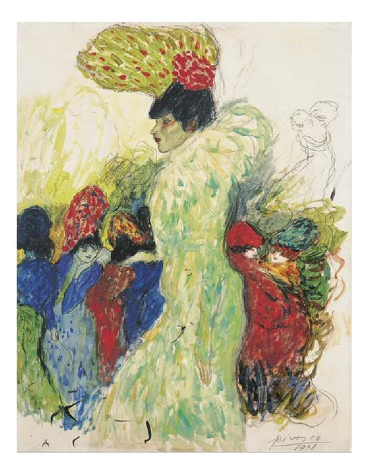 1901 Au Moulin Rouge (La fille du Roi d'Egypte) by Pablo Picasso, vintage artwork, 16x12"(A3) Poster