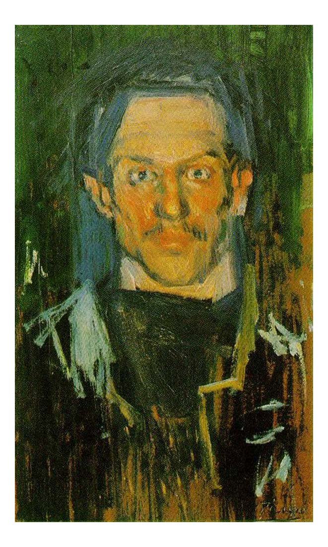 1901 Autoportrait - 'Yo' by Pablo Picasso, vintage artwork, 16x12"(A3) Poster