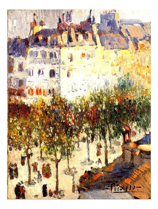 1901 Boulevard de Clichy2 by Pablo Picasso, vintage artwork, 16x12"(A3) Poster