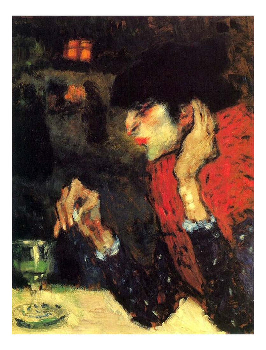 1901 Buveur d'absinthe by Pablo Picasso, vintage artwork, 16x12"(A3) Poster