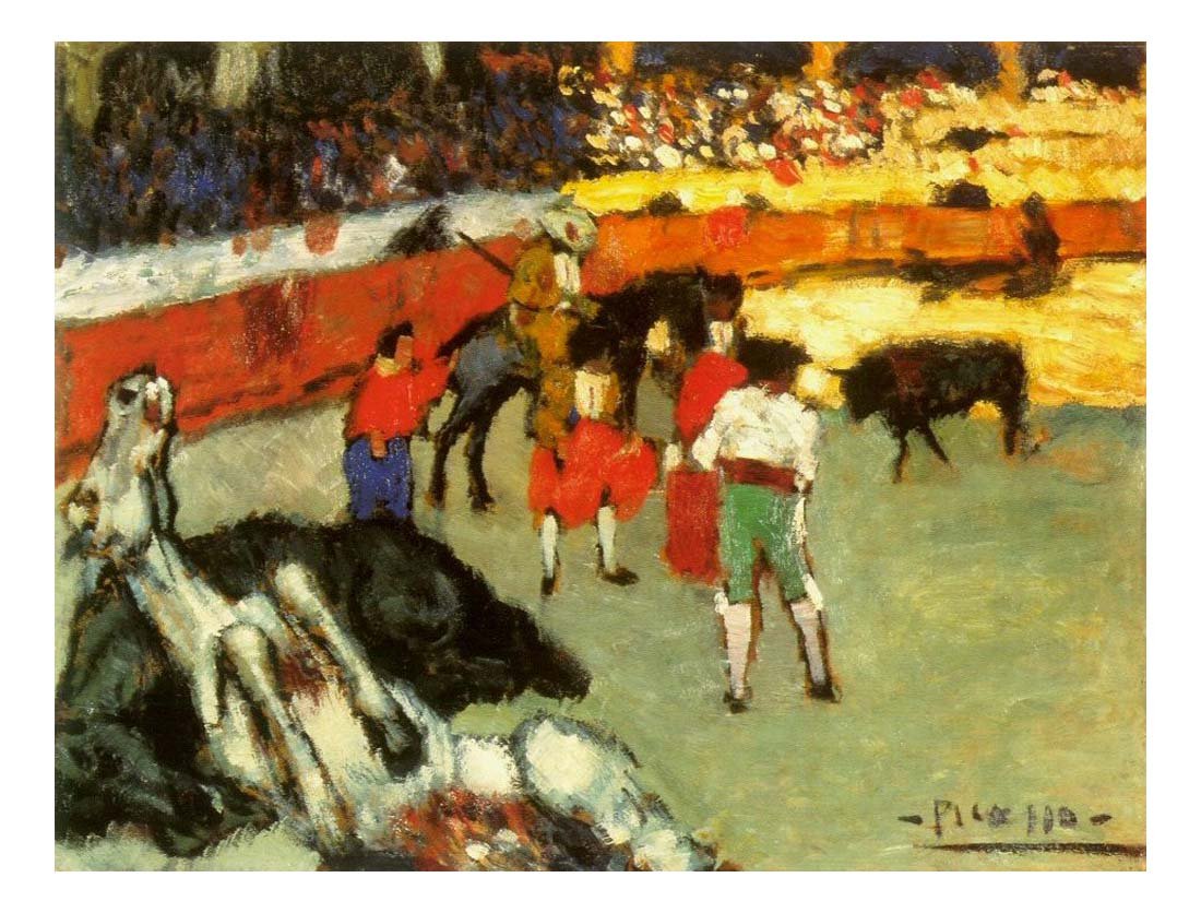 1901 Courses de taureaux2 by Pablo Picasso, vintage artwork, 16x12"(A3) Poster