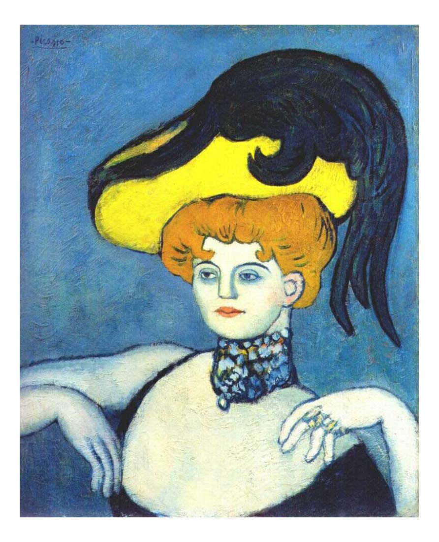 1901 Courtisane Au Collier De Gemmes by Pablo Picasso, vintage artwork, 16x12"(A3) Poster