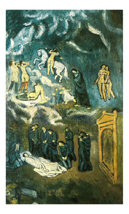 1901 Evocation (L'enterrement de Casagemas) by Pablo Picasso, vintage artwork, 16x12"(A3) Poster