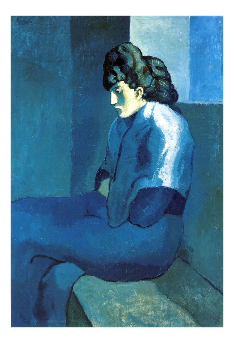 1901 Femme de Saint-Lazare par clair de lune by Pablo Picasso, vintage artwork, 16x12"(A3) Poster