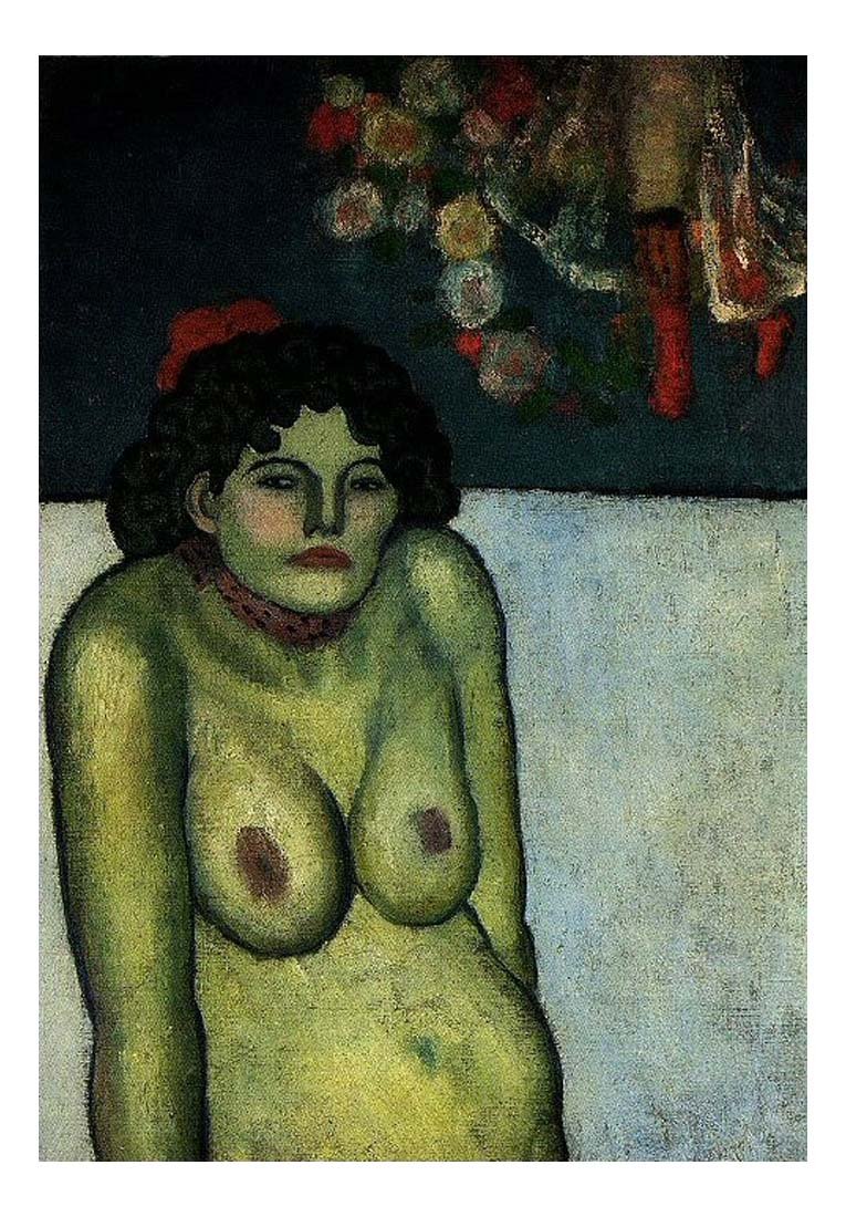 1901 Femme nue assise by Pablo Picasso, vintage artwork, 16x12"(A3) Poster