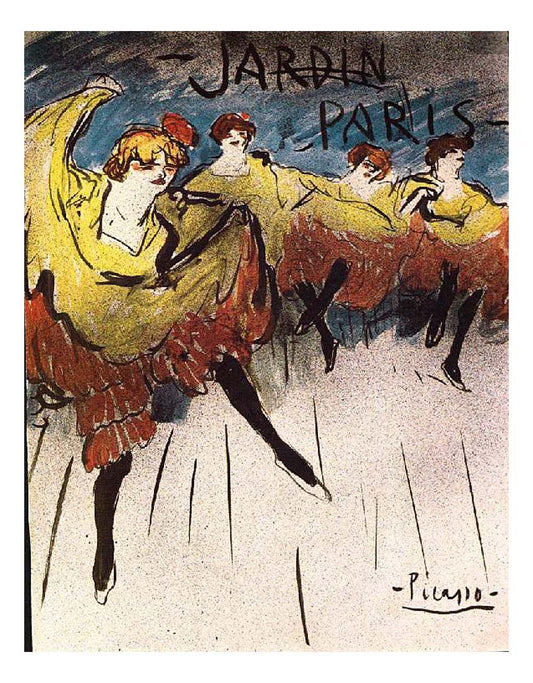 1901 Jardin de Paris by Pablo Picasso, vintage artwork, 16x12"(A3) Poster