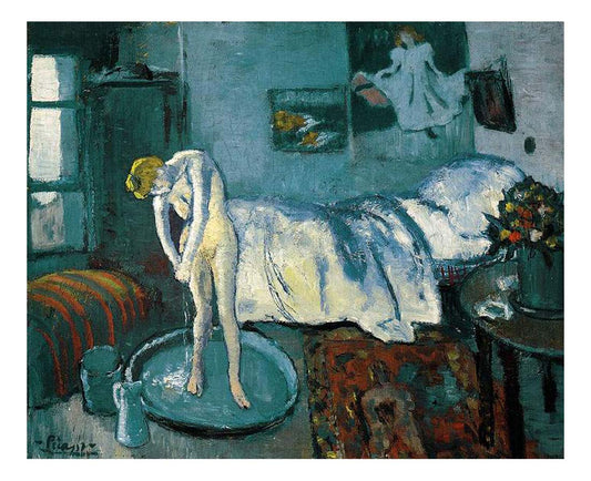 1901 La chambre bleue (Le tub)2 by Pablo Picasso, vintage artwork, 16x12"(A3) Poster
