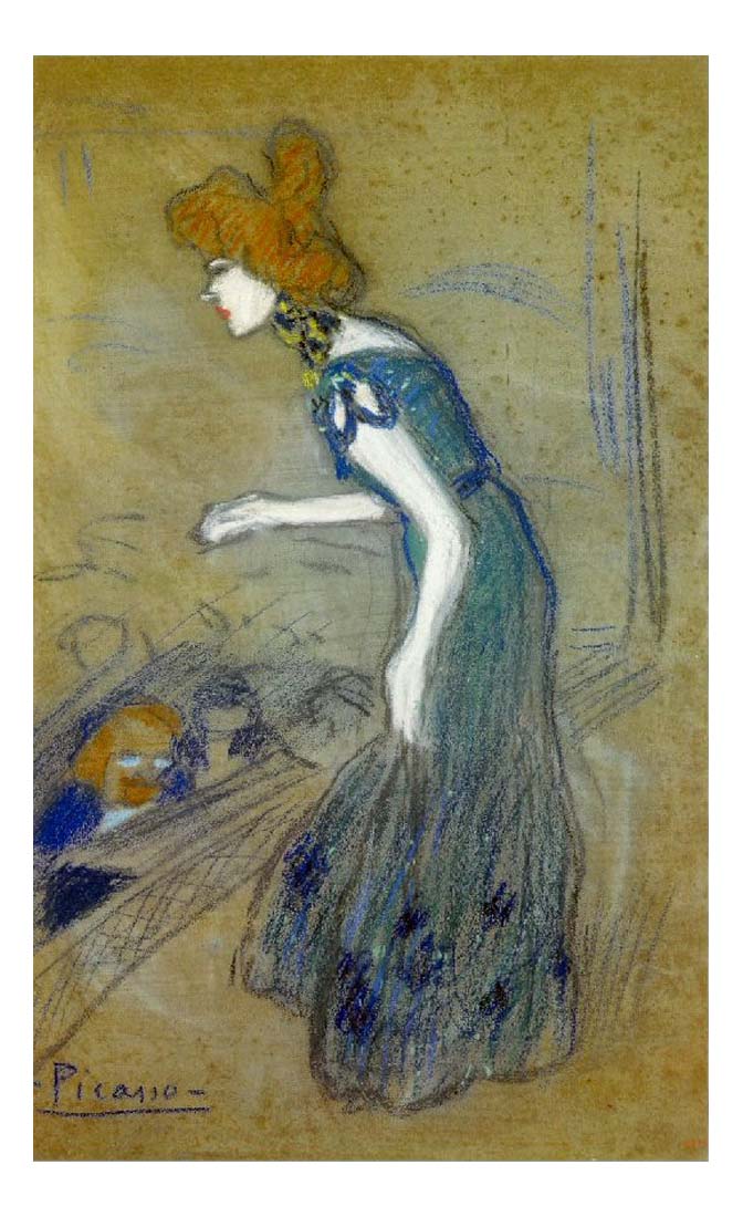 1901 La diseuse by Pablo Picasso, vintage artwork, 16x12"(A3) Poster