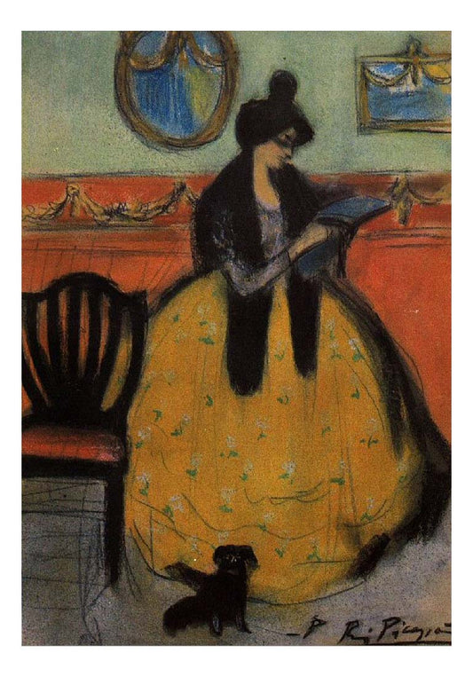 1901 La lecture by Pablo Picasso, vintage artwork, 16x12"(A3) Poster