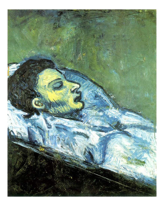 1901 La mort de Casagemas (Casagemas dans son cercueil) by Pablo Picasso, vintage artwork, 16x12"(A3) Poster