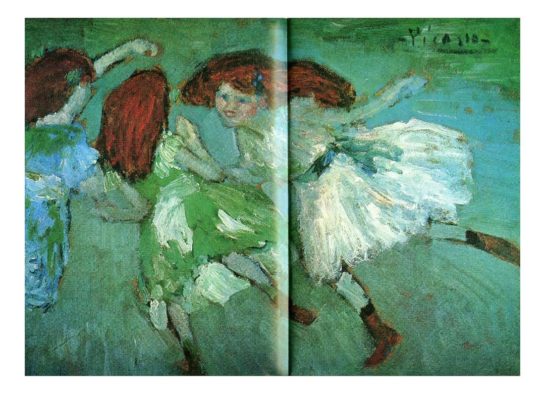 1901 La ronde des fillettes (Les Blondes Chevelures) by Pablo Picasso, vintage artwork, 16x12"(A3) Poster