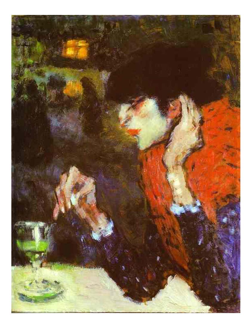 1901 Le buveur d'absinthe by Pablo Picasso, vintage artwork, 16x12"(A3) Poster