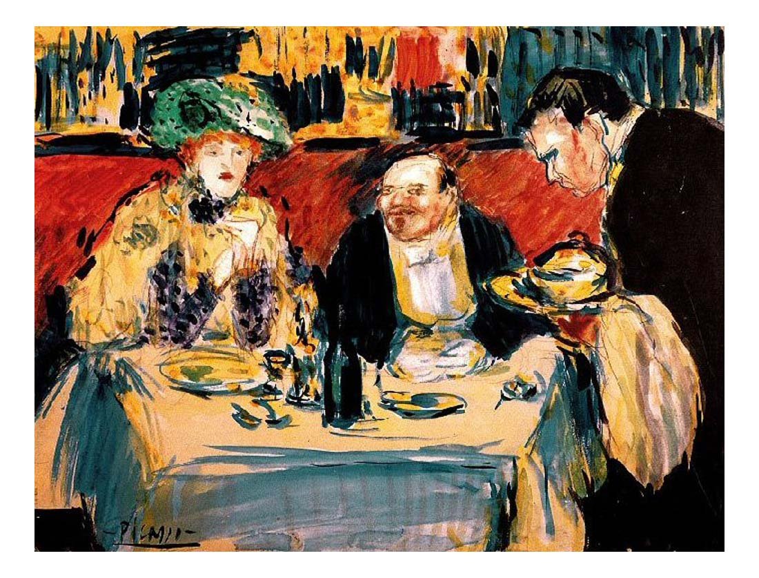 1901 Les soupeurs by Pablo Picasso, vintage artwork, 16x12"(A3) Poster