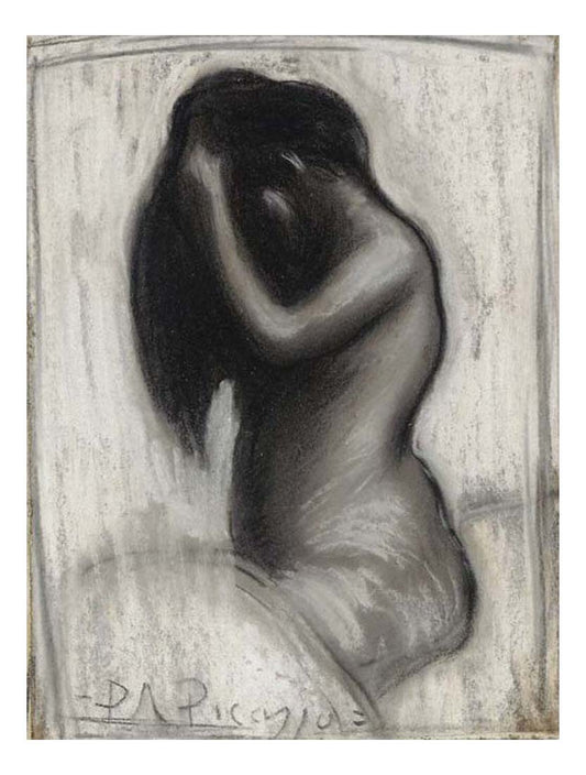 1901 Nu se coiffant by Pablo Picasso, vintage artwork, 16x12"(A3) Poster