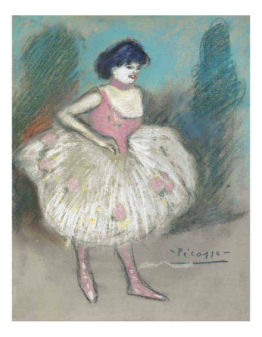 1901 Ballerina by Pablo Picasso, vintage artwork, 16x12"(A3) Poster